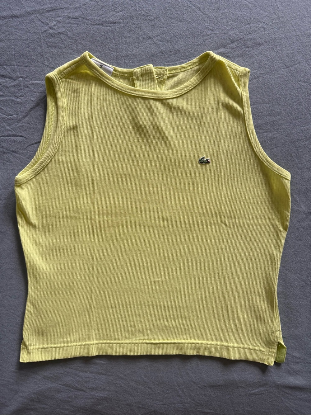Vintage Lacoste Acid Green Cropped Tank Top Size 40 - small
